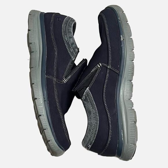 Skechers‎ Hinton Ortego Canvas Loafers Men Sz 13 Navy Casual Padded Comfy Flawed - Picture 4 of 16
